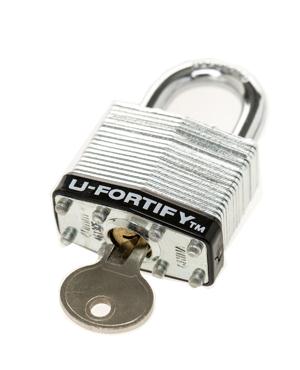 1 3/4″ Chateau Pad Lock - 2 solid brass chrome plated keys